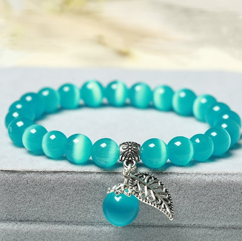 Handmade Cat's Eye Stone Crystal Bracelet