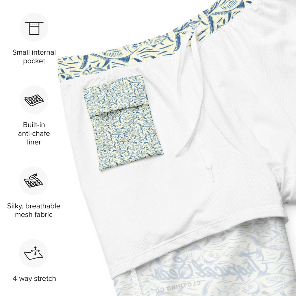Men's Fish Print Swim Trunks
