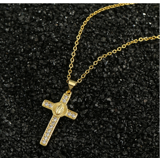 Cross Religious Accessories with Virgin Mary Pendant Necklace | Christian Jewelry
