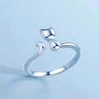 Cat and Dog Open Ring for Women