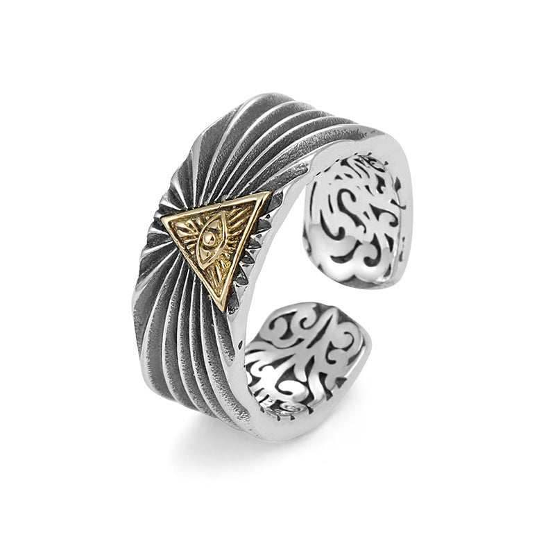 Men's Vintage God Eye Ring with Open Design | Jewelry