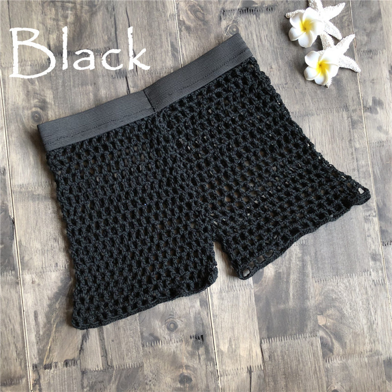 Crochet Net Beach Cover-Up Shorts