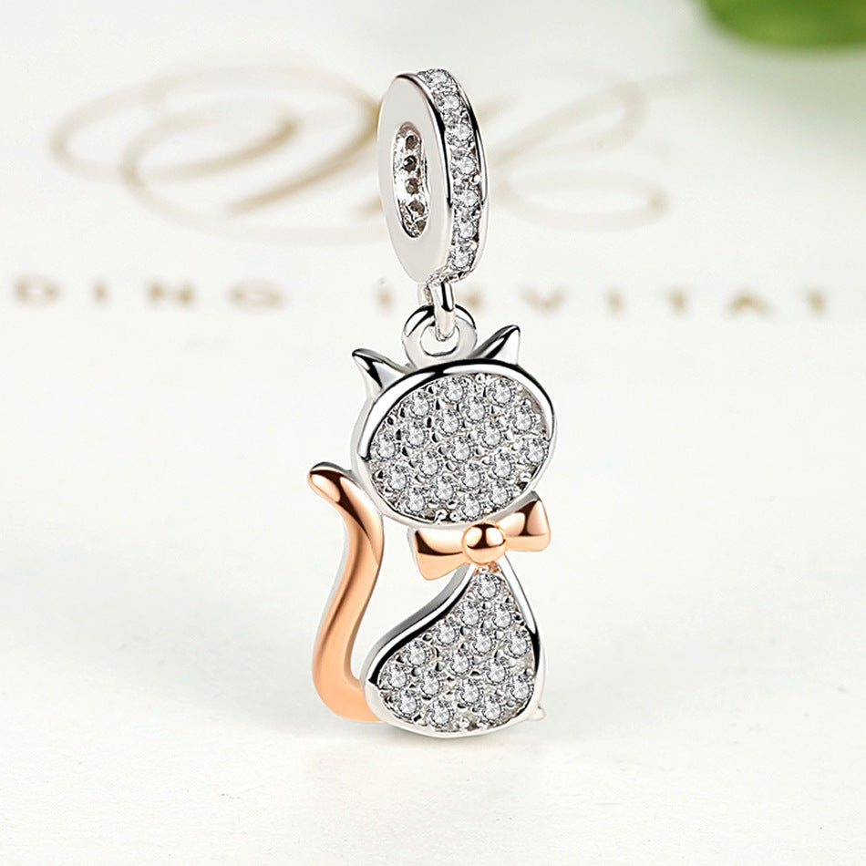 Silver Cat Charm for DIY Jewelry