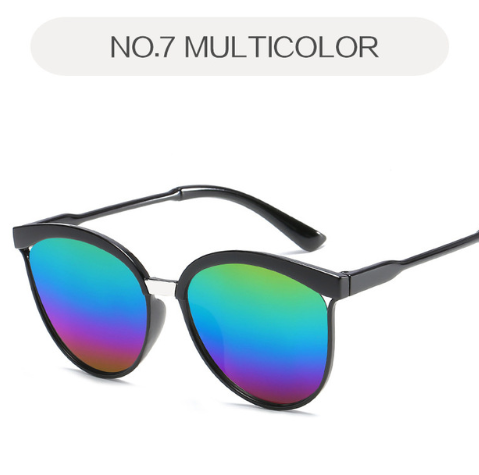 Round Cat-Eye Mirrored Sunglasses