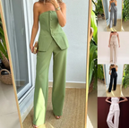 Women’s Tube Top and Straight Pants Set