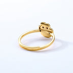 Silver Cute Cat Paw Open Ring with Zircon Design