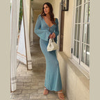 White Crochet Knit Maxi Beach Cover-Up Dress