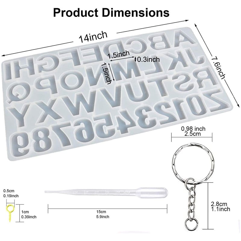 Letter Mould Keychain Epoxy Craft Kit | Accessory