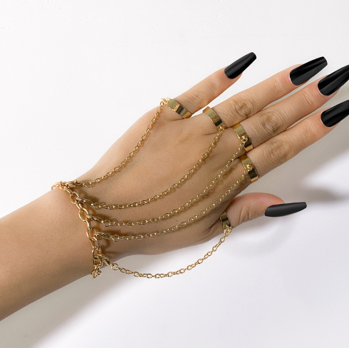 Retro Punk Metal Cross Chain Bracelet for Women