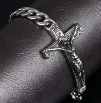 Jesus Cross Bracelet, Titanium Steel Men's Bracelet | Christian Jewelry