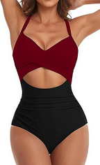 Leopard Halter Cutout One-Piece Swimsuit