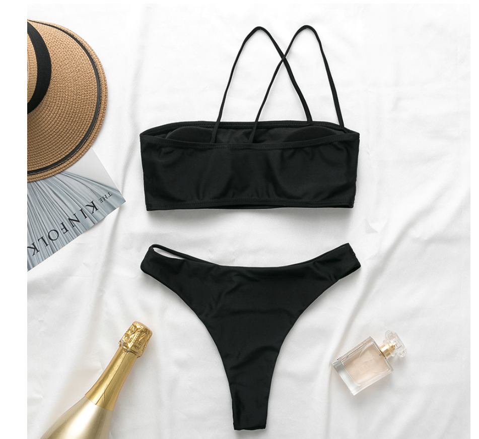 White One-Shoulder High-Cut Bikini Set