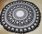 Round Fringed Mandala Beach Towel