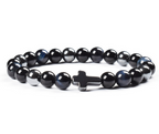 Colorful Tigereye Cross Agate Bracelet