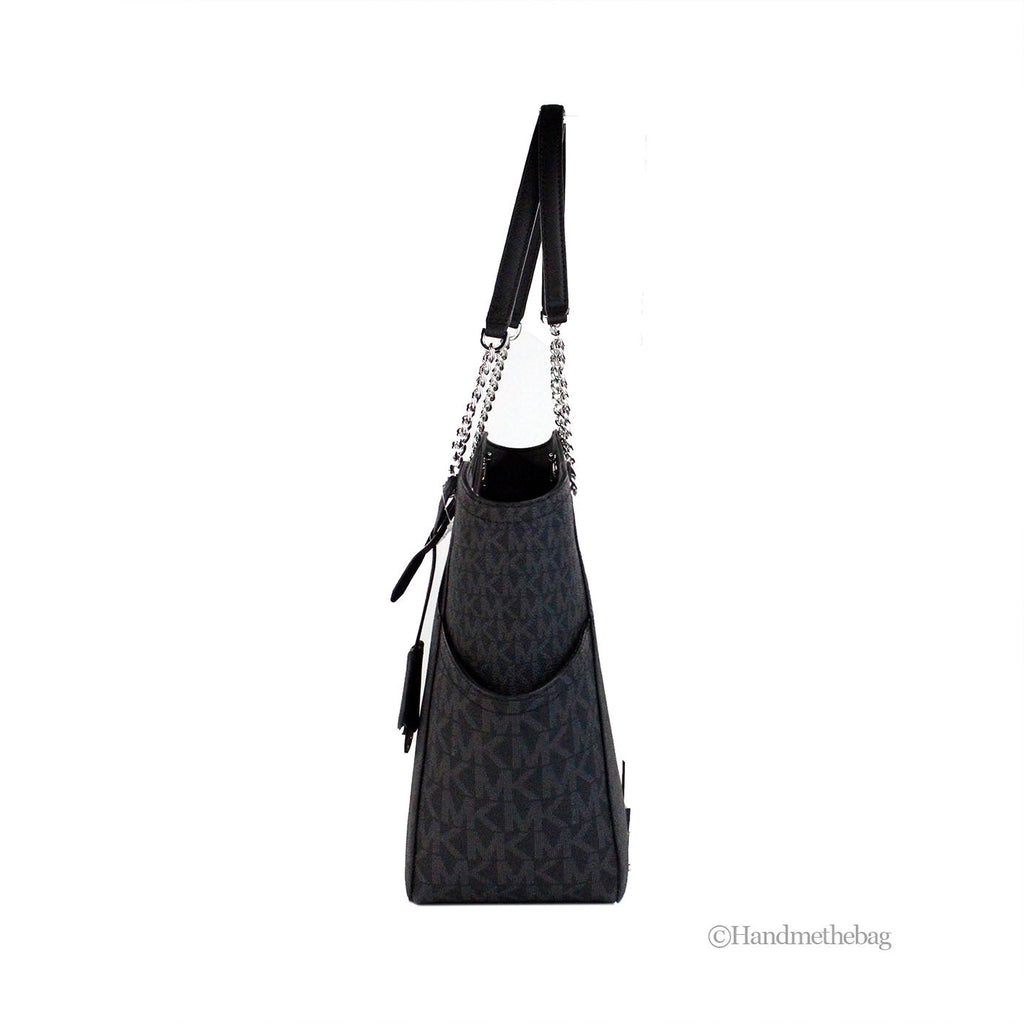 Michael Kors Jet Set Black Signature X Cross Chain Tote