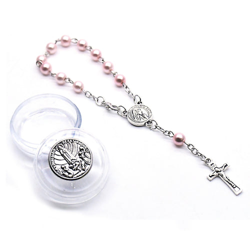 6mm Pearl Rosary Bracelet with Alloy Cross Beads | Christian Jewelry