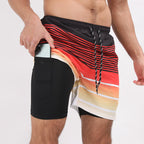 Men's Quick Dry Double-layer Loose Swimming Trunks