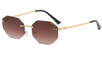Frameless Polygon Sunglasses – Trendy Geometric Unisex Shades