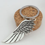 Heart-Shaped Rhinestone Keychain with Angel Wings | Accessory