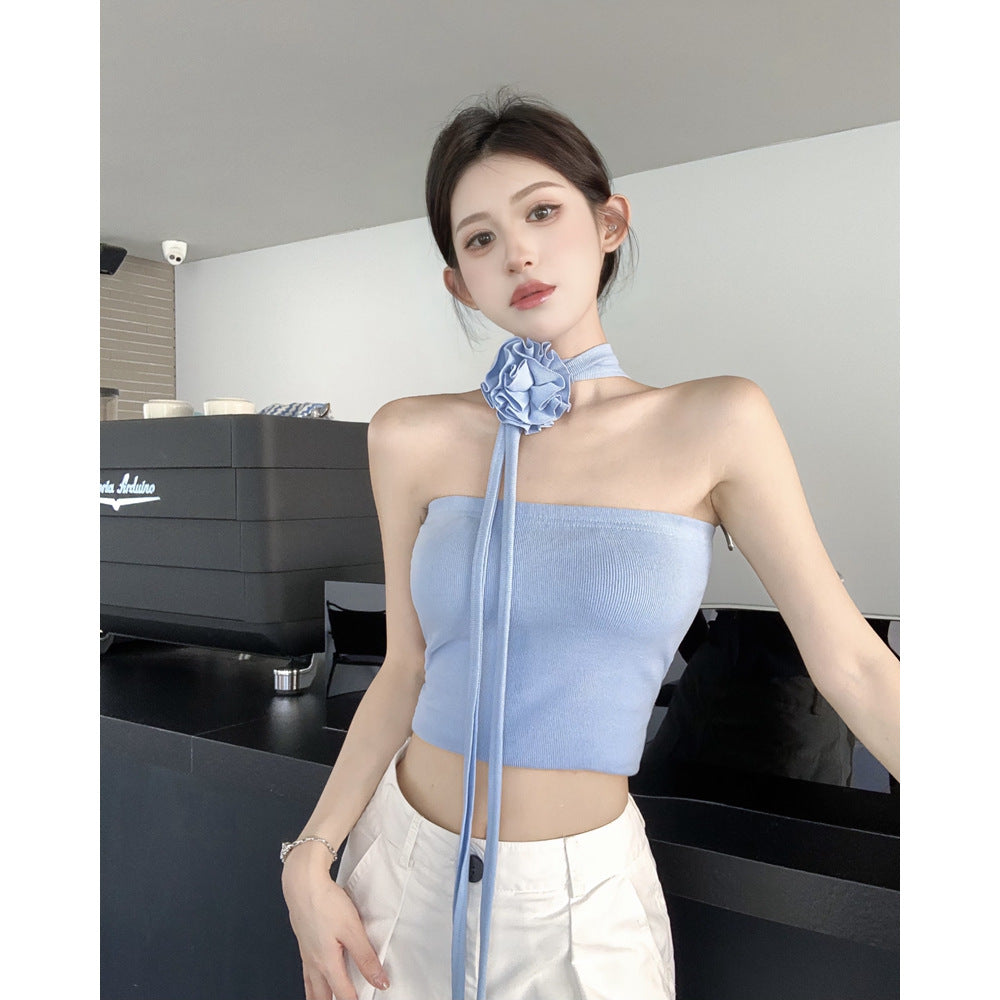 Cropped Tube Top with Harness Straps