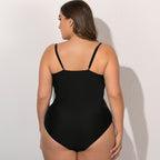 Plus Size Lace Trim One-Piece Swimsuit for Women