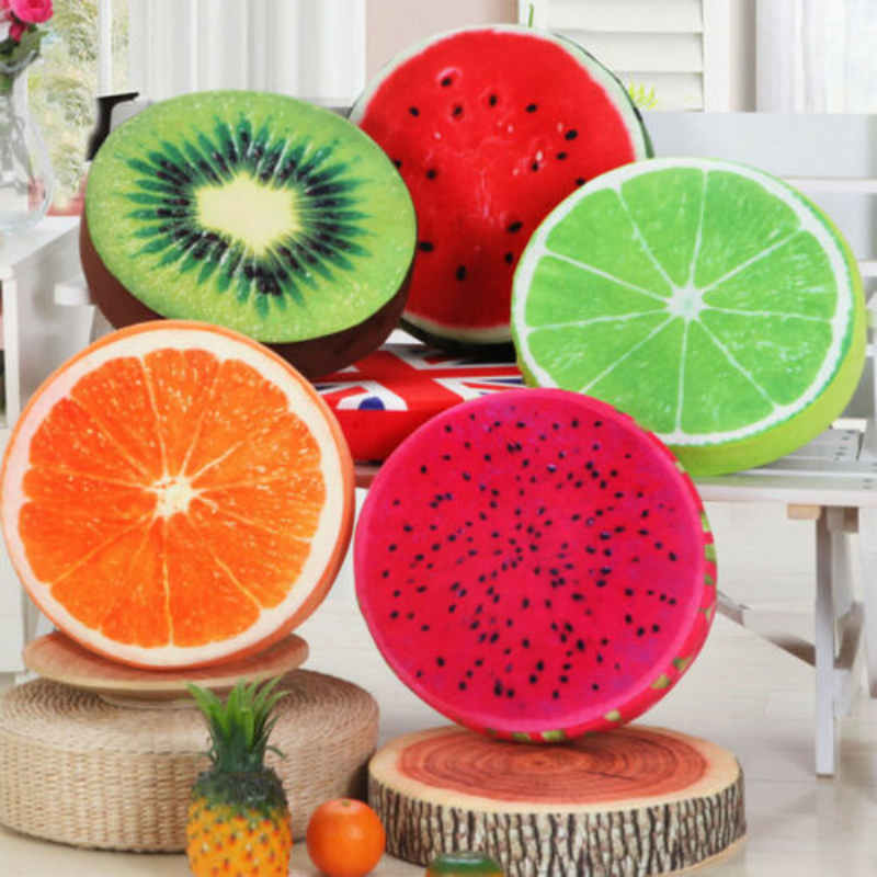 3D Printed Round Fruit Cushion - Decorative Throw Pillow