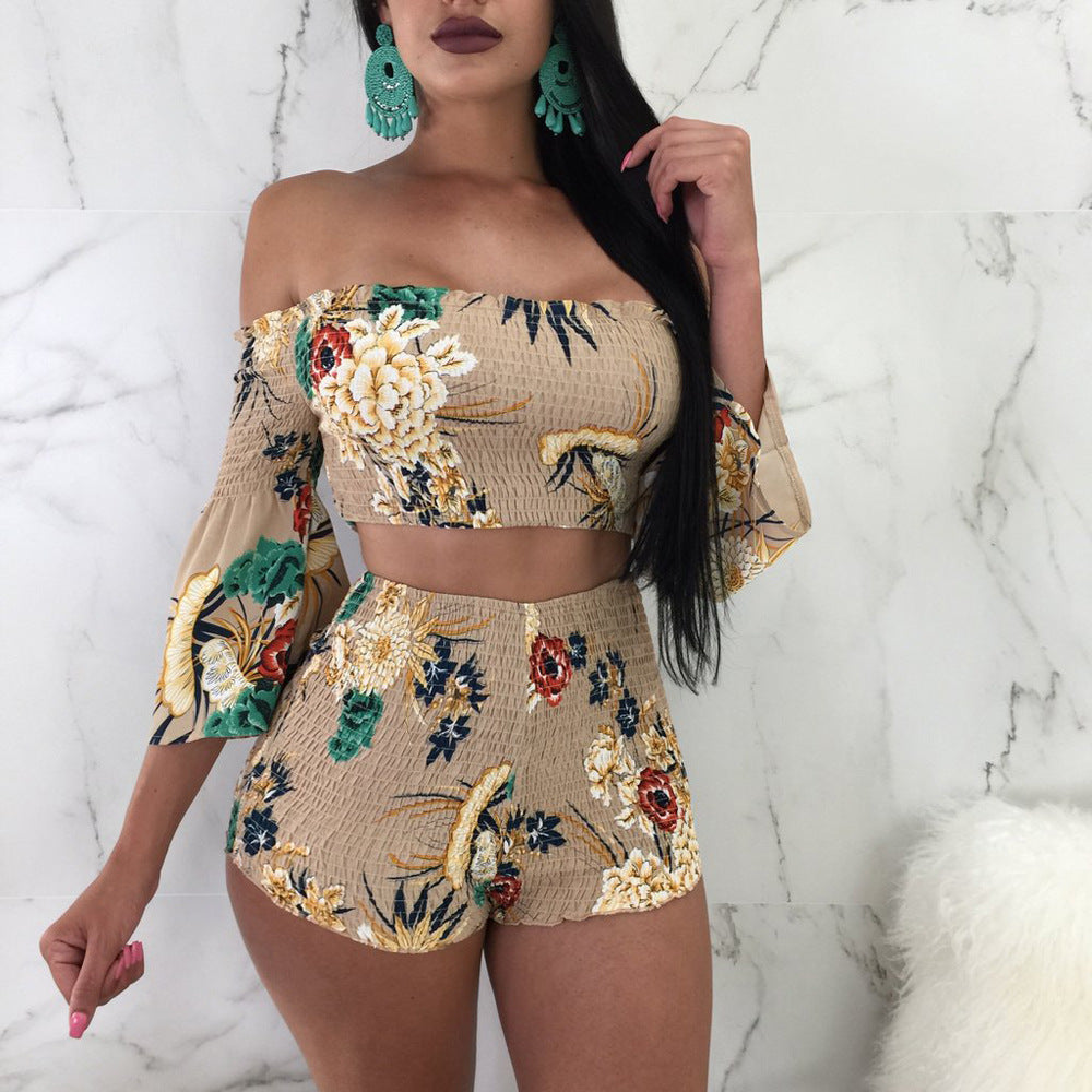 2019 Women's Casual Top and Shorts Beach Set