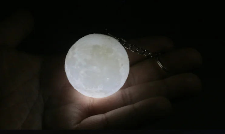 Creative Moon Lamp Keychain with Custom Photo Print | Accessory