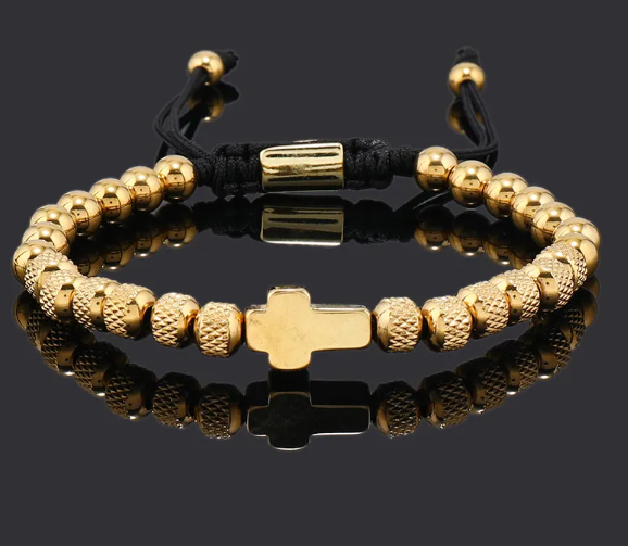 Steel Cross Adjustable Bracelet