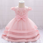 Floral Lace Baby Dress for Baptism and Birthday Photos