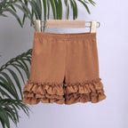 2019 Kids Cotton Ruffle Hem Shorts for Girls