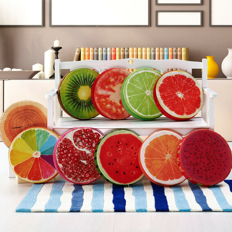3D Printed Round Fruit Cushion - Decorative Throw Pillow