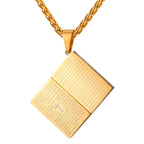 Jesus Bible Pendant Necklace - Stainless Steel Christian Jewelry