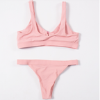 Sexy Low-Waist Solid Color Women's Bikini Set