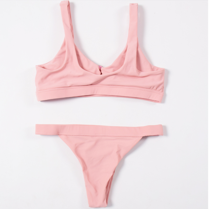 Sexy Low-Waist Solid Color Women's Bikini Set
