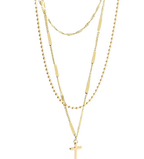 Fashionable Double Layer Gold Cross Necklace with Pendant | Christian Jewelry
