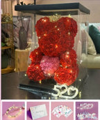 Teddy Rose Flower Bear with Box