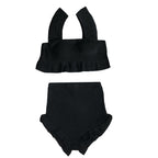 Korean Style Knitted Ruffle Bikini Set