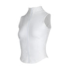 Slim Fit Sleeveless Zip Sports Tank Top for Women