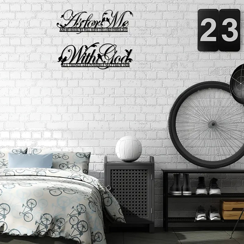 Metal Wall Sign: "With God All Things Are Possible" Decor | Christian Home Decor