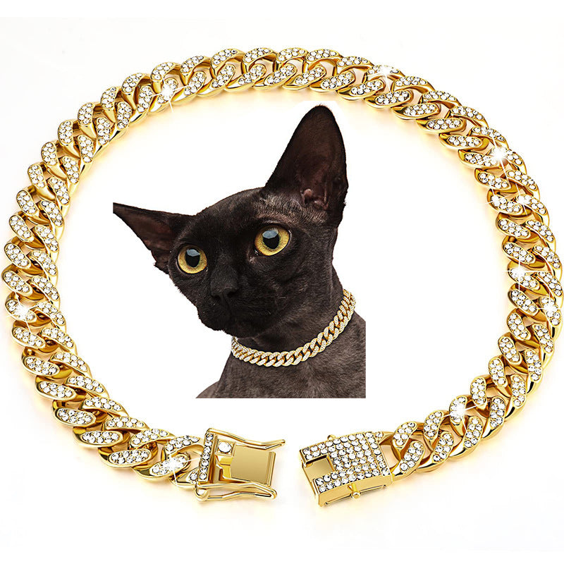 Hip Hop Dog Collar and Necklace Combo