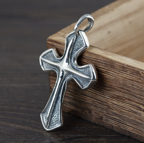 Silver Cross Pendant - Vintage Punk Style (One)