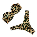 Leopard Bandeau Push-Up Bikini Set