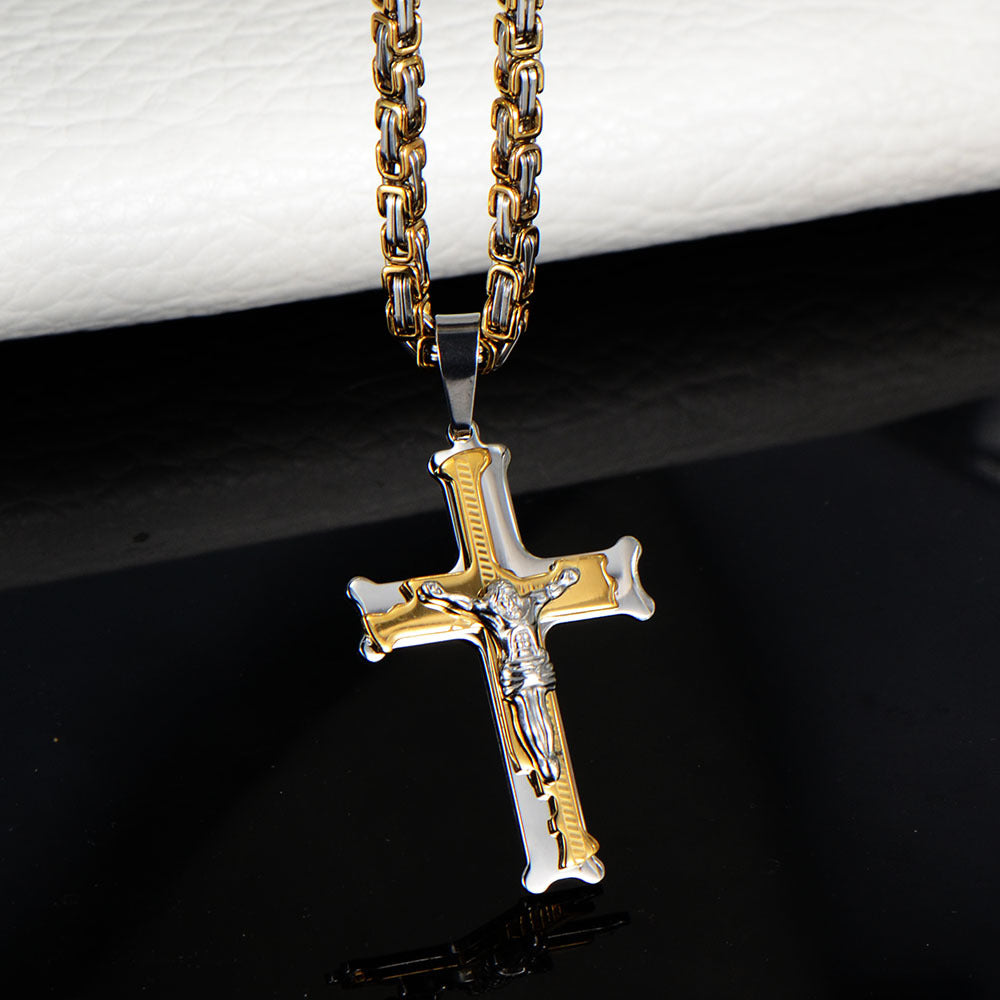 Jesus Christ Cross Pendant Necklace - Korean Style Christian Jewelry