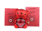 Rotating Rose Teddy Bear Gift Box | Home Decor