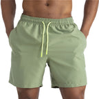 Men's Solid Drawstring Board Short Swim Trunks