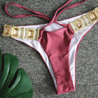Crystal-Embellished Halter Bikini