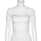 2020 Women's Summer Letter Print Crop Top T-Shirt