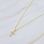 Faceted Crystal Cross Necklace