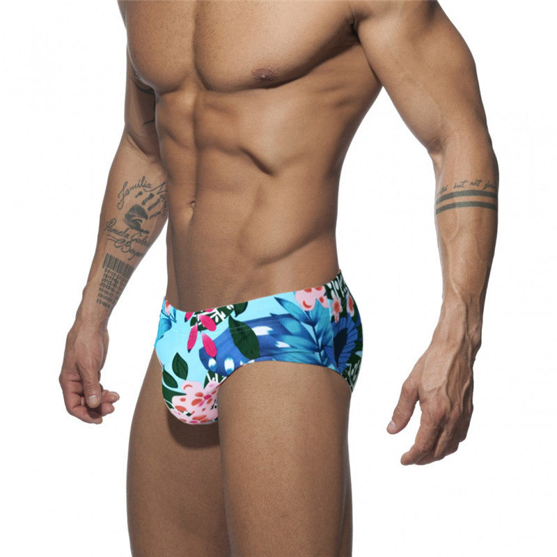 Men's Floral Low-Waist Swim Briefs